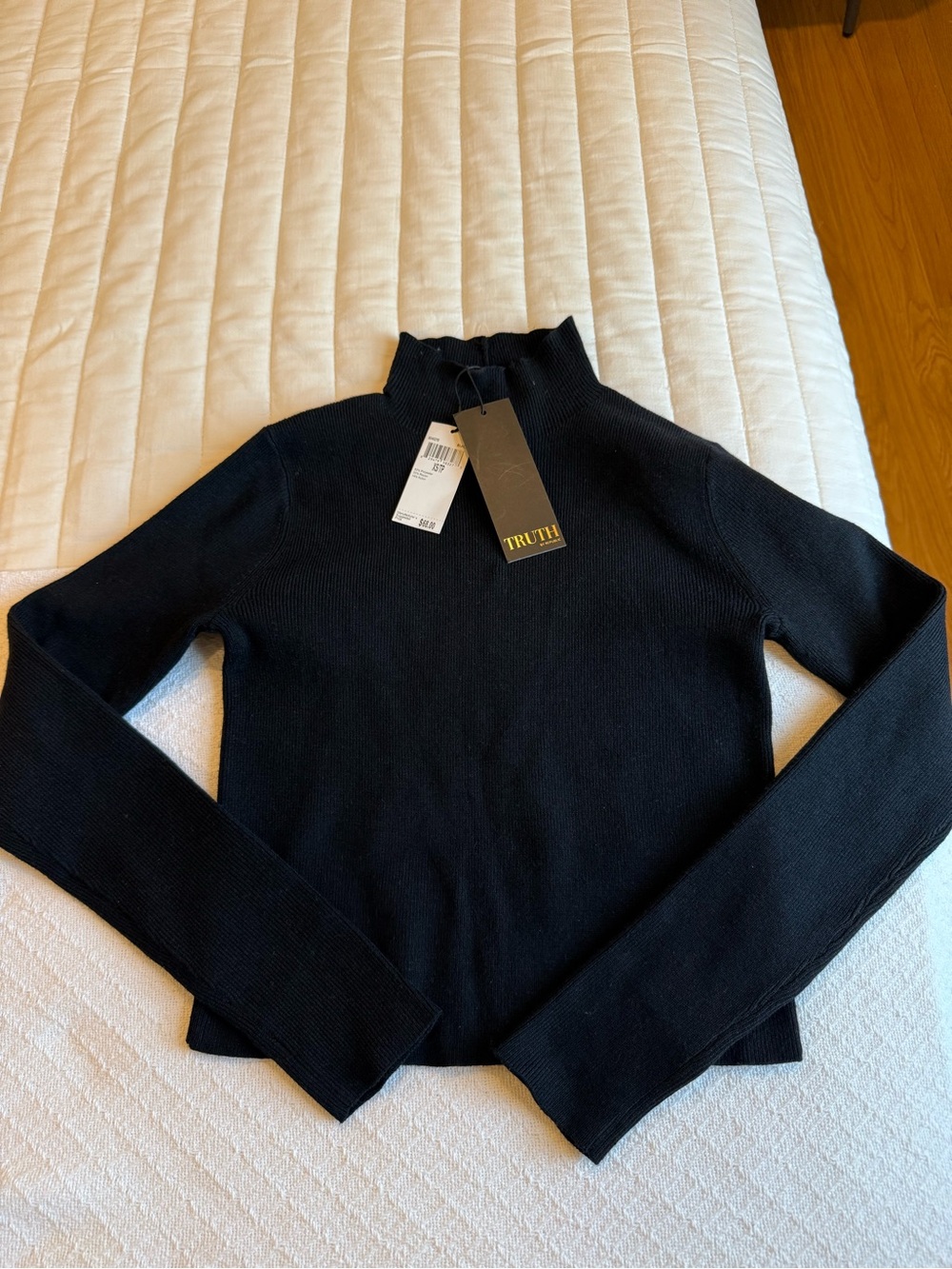Truth Black Ribbed Turtleneck Sweater